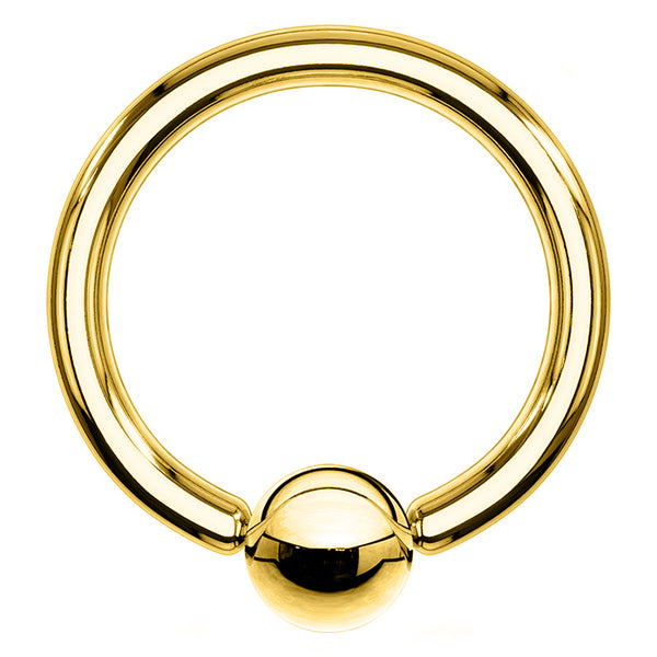 Gold Plated Steel Captive Rings (18 Gauge - 2 Gauge