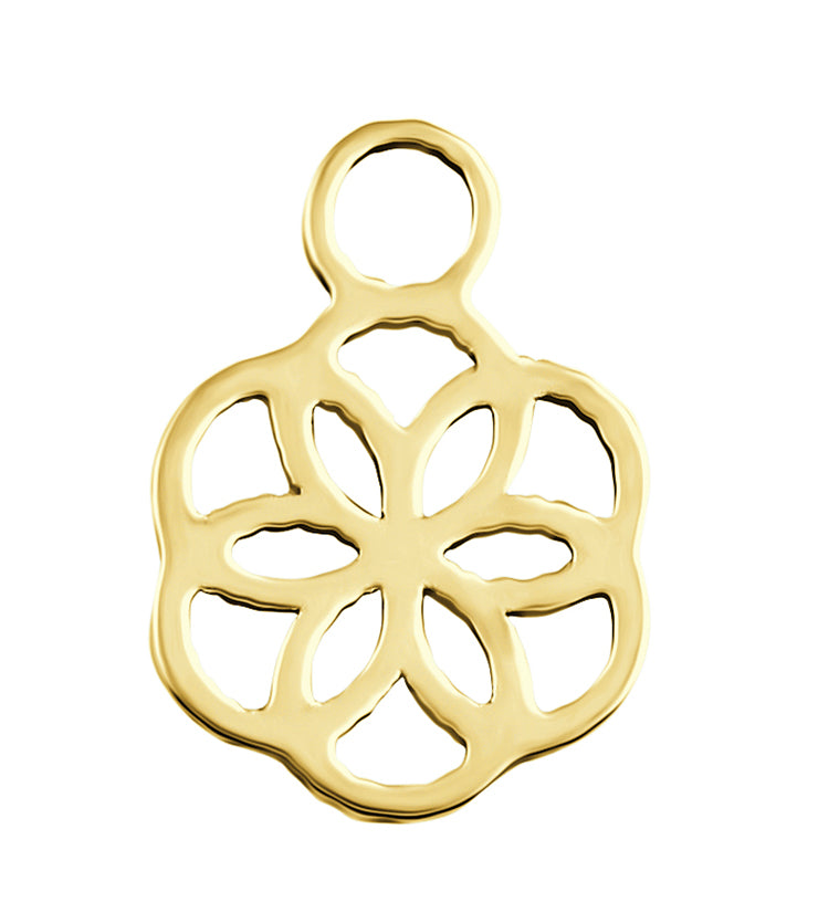 Gold PVD Flower Of Life Stainless Steel Charm