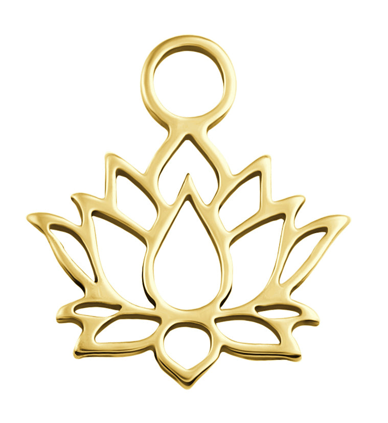 Gold PVD Lotus Flower Stainless Steel Charm