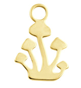 Gold PVD Growing Mushrooms Stainless Steel Charm