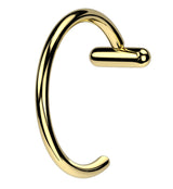 Gold PVD Bar Titanium Nose Hoop Ring