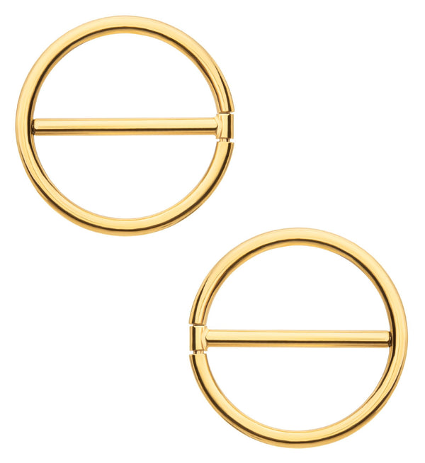 Gold PVD Circlet Titanium Nipple Clicker Ring