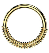 Gold PVD Coil Stainless Steel Hinged Segment Ring