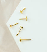 Gold PVD Convex Star Titanium Threadless Labret Post