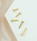 Gold PVD Convex Star Titanium Threadless Labret Post