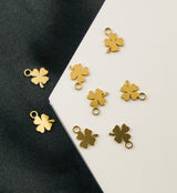 Gold PVD Lucky Clover Stainless Steel Charm