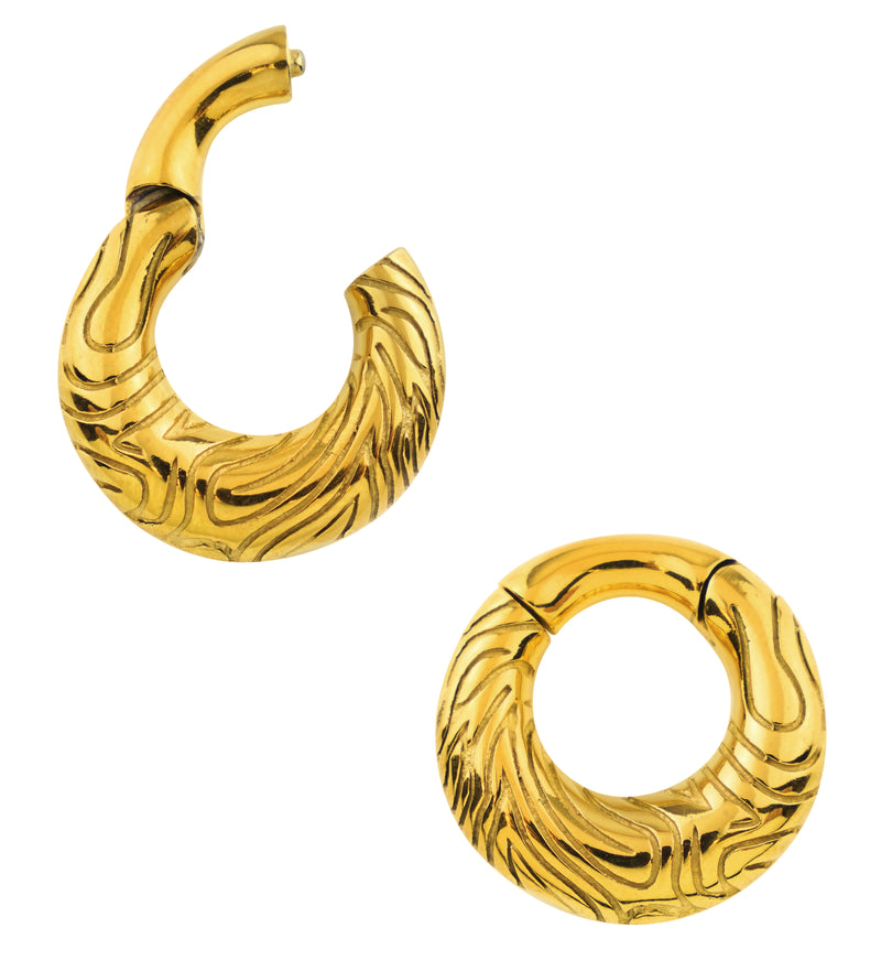 Gold PVD Zebra Hinged Ear Weights