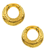 Gold PVD Zebra Hinged Ear Weights