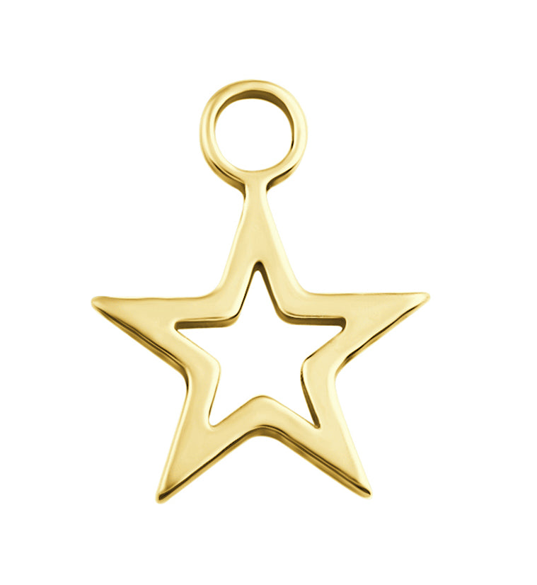 Gold PVD Star Outline Stainless Steel Charm