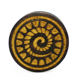 Engraved Golden Spiral Sono Wood Plugs