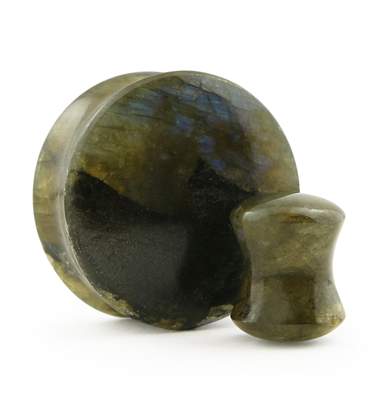 Grade B Labradorite Stone Plugs (Low Flash)