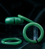 Green Aventurine Stone Hoop Plugs