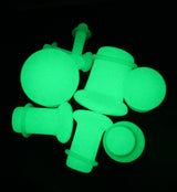 Green Glow in the Dark Glass Plugs - Single Flare