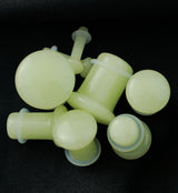 Green Glow in the Dark Glass Plugs - Single Flare