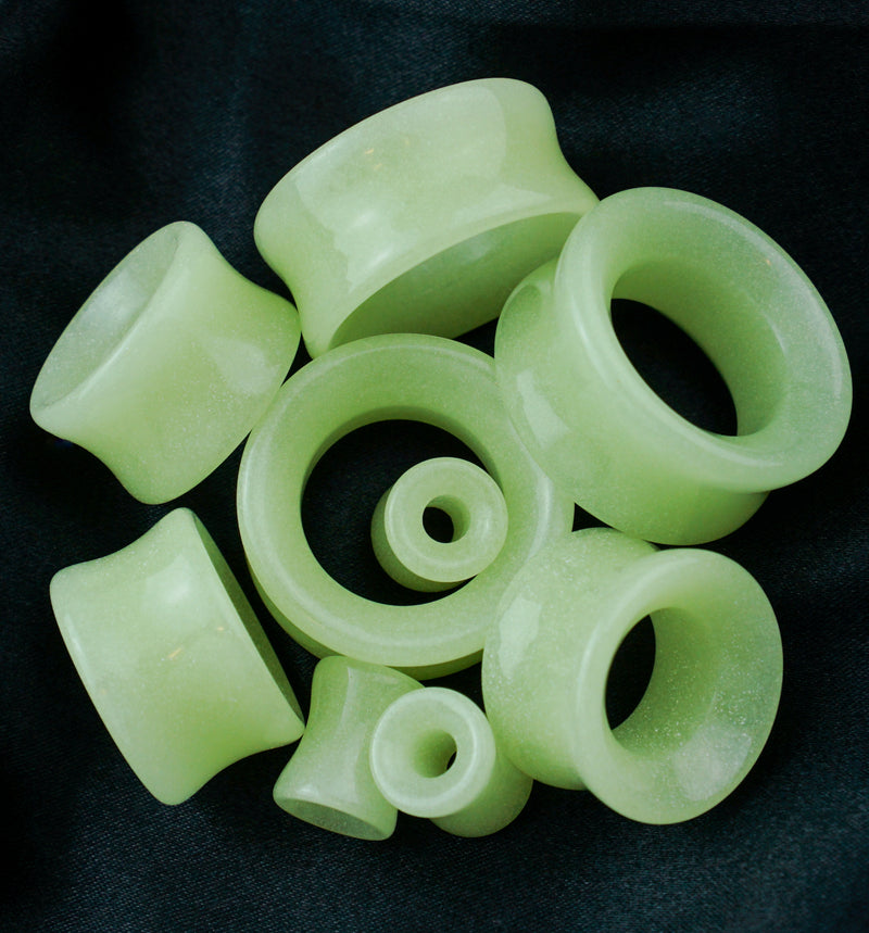 Green Glow in the Dark Glass Tunnels