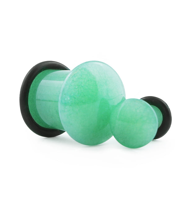 Synthetic Green Jade Stone Plugs - Single Flare