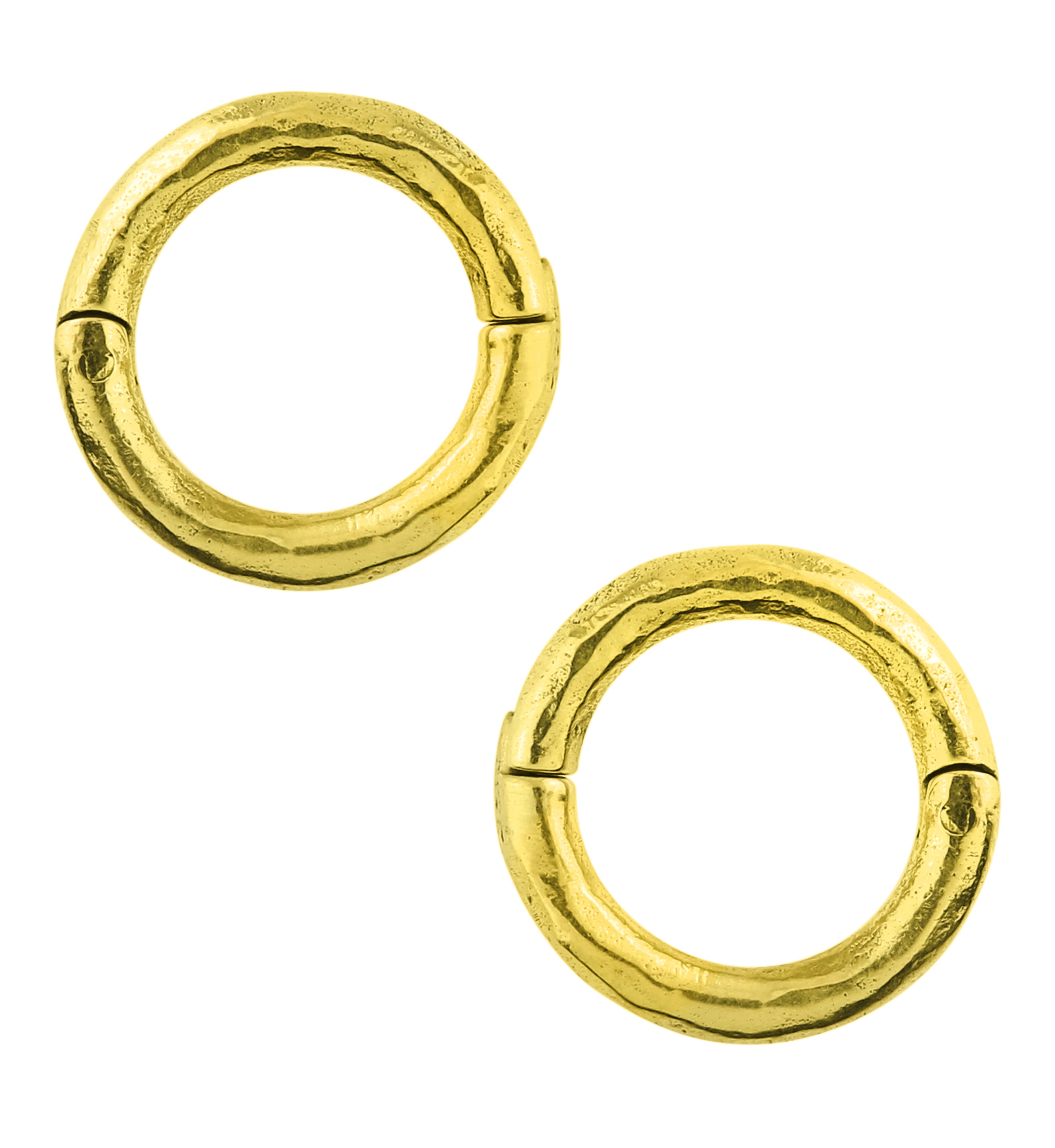 Hammered Hoop Brass Hinged Ear Weights