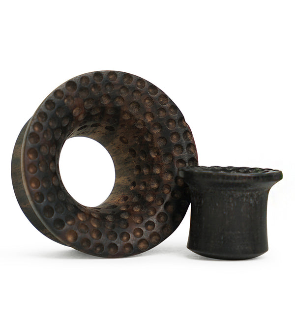 Hammered Areng Wood Mayan Flare Tunnel Plugs