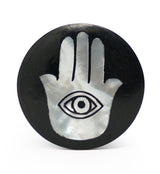 Hamsa Hand MOP Inlay Sono Wood Plugs