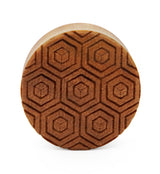 Geometric Honeycomb Engraved Saba Wood Plugs