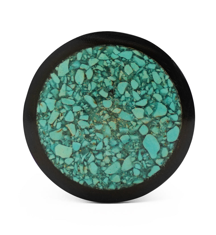 Horn Plugs With Turquoise Stone Inlay