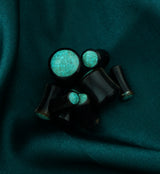 Horn Plugs With Turquoise Stone Inlay