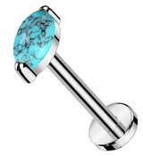 Howlite Turquoise Marquise Titanium Threadless Labret