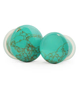 Howlite Turquoise Stone Plugs - Single Flare