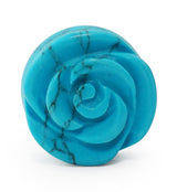 Howlite Turquoise Stone Rosebud Plugs