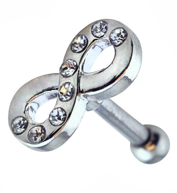 Infinity Symbol Clear CZ Cartilage Barbell