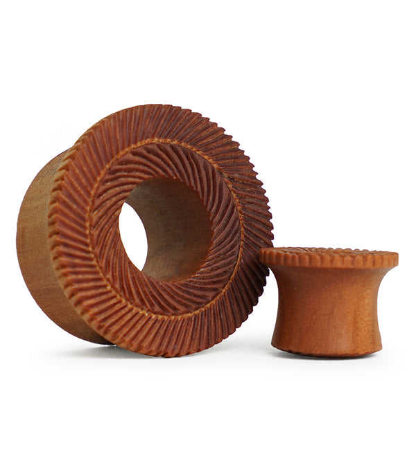 Interlace Saba Wood Mayan Flare Tunnel Plugs