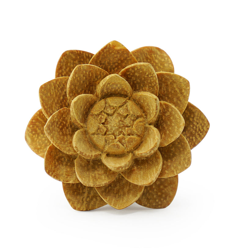 Jackfruit Wood Carved Camellia Flower Plugs