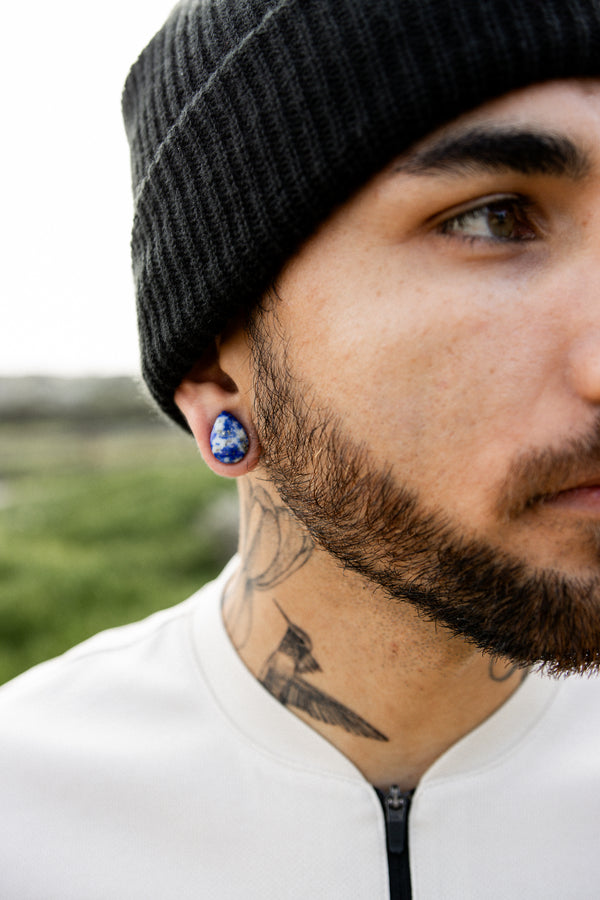 Lapis Lazuli Stone Teardrop Plugs