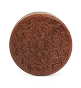 Mandala Flower Engraved Saba Wood Plugs