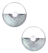 Meridian Rose Quartz Sphere White Brass Earrings - Hangers