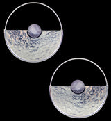 Meridian Amethyst Sphere White Brass Earrings - Hangers