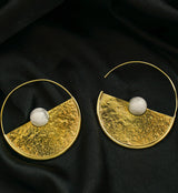 Meridian Howlite Sphere Brass Earrings - Hangers