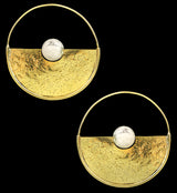 Meridian Howlite Sphere Brass Earrings - Hangers