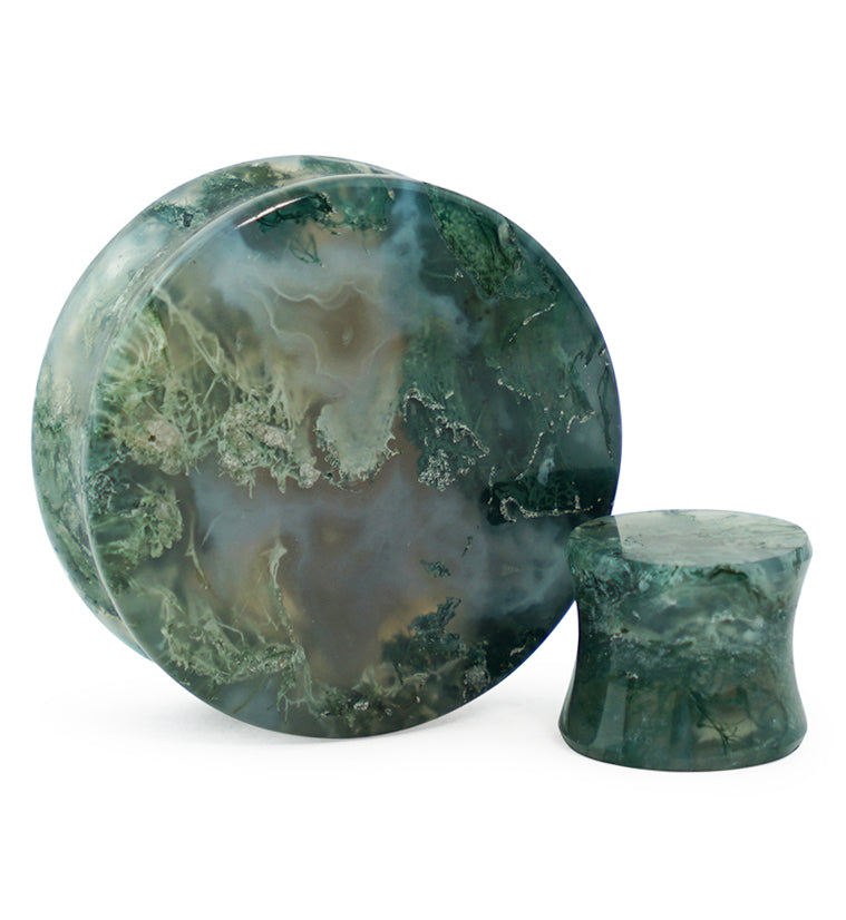 Moss Agate Stone Plugs