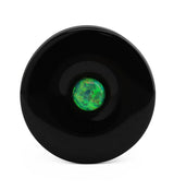 Obsidian Stone Plugs with Micro Green Opal Inlay