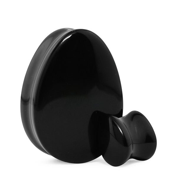 Black Obsidian Stone Teardrop Plugs