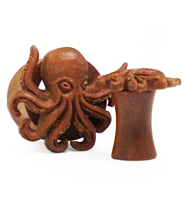 Octopus Carved Saba Wood Tunnels