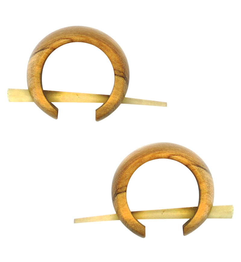 Olive Wood Cuff Tribal Earrings