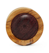 Olive Wood Concave Plugs With Purple Heart Inlay