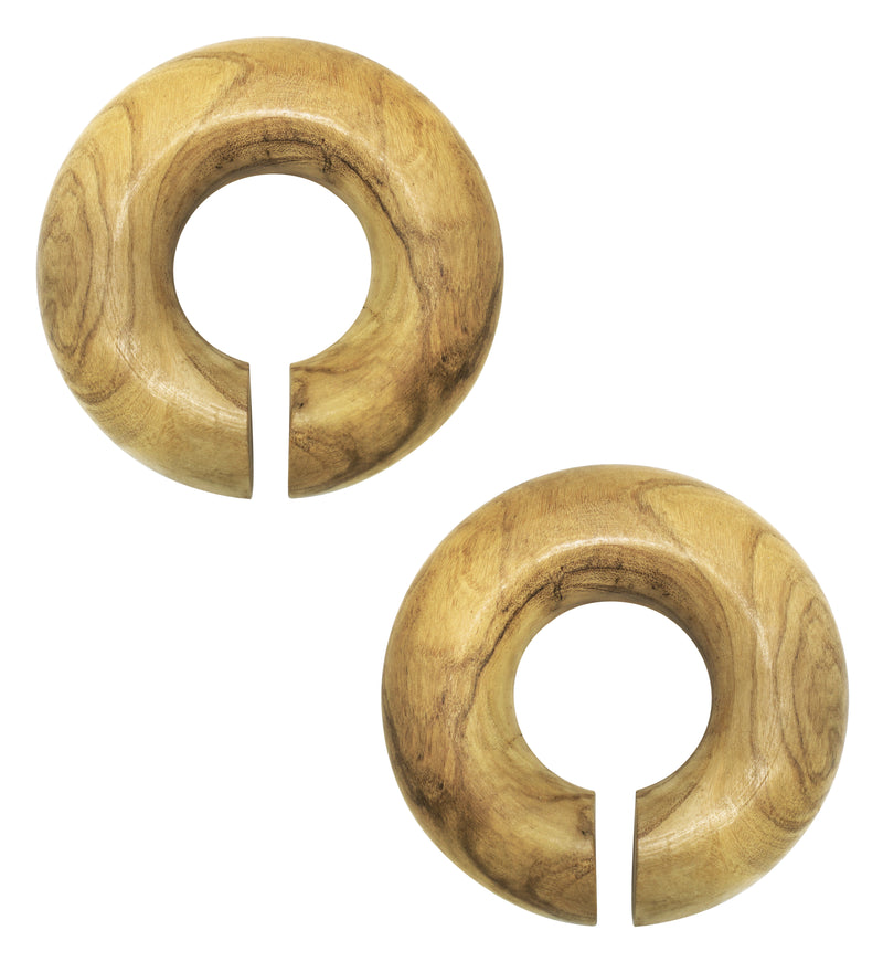 Olive Wood Round Hoop Hangers