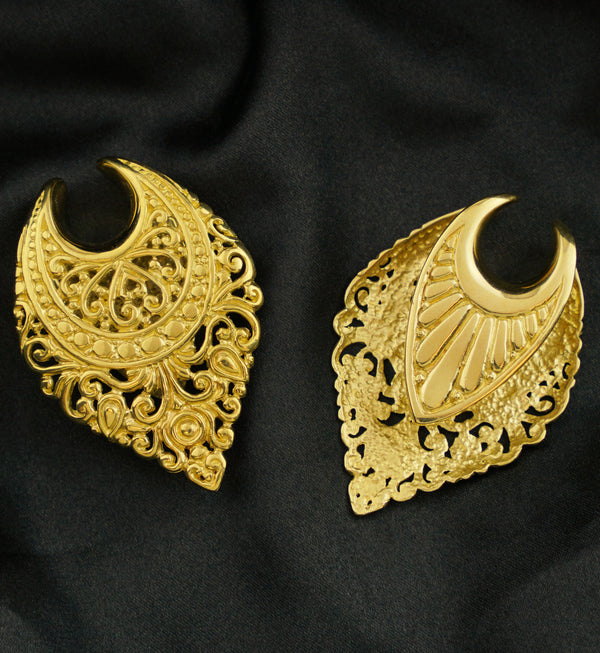 Ornamental Teardrop Brass Saddle Ear Weights