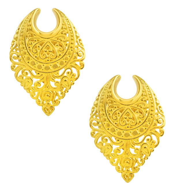 Ornamental Teardrop Brass Saddle Ear Weights