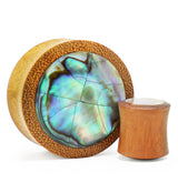 Osage Orange Wood Plugs with Abalone Shell Inlay