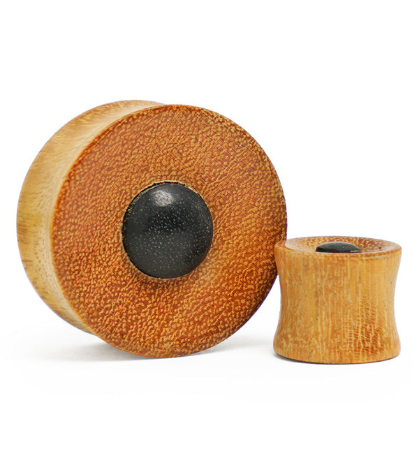 Osage Orange Wood Plugs with Areng Wood Dome Inlay