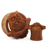 Owl Perch Carved Saba Wood Tunnels